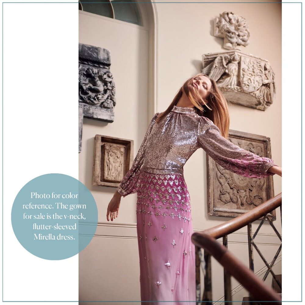 $4690 New Temperley London Flutter Sleeve Mirela Midi Runway Dress. - Picture 3 of 11